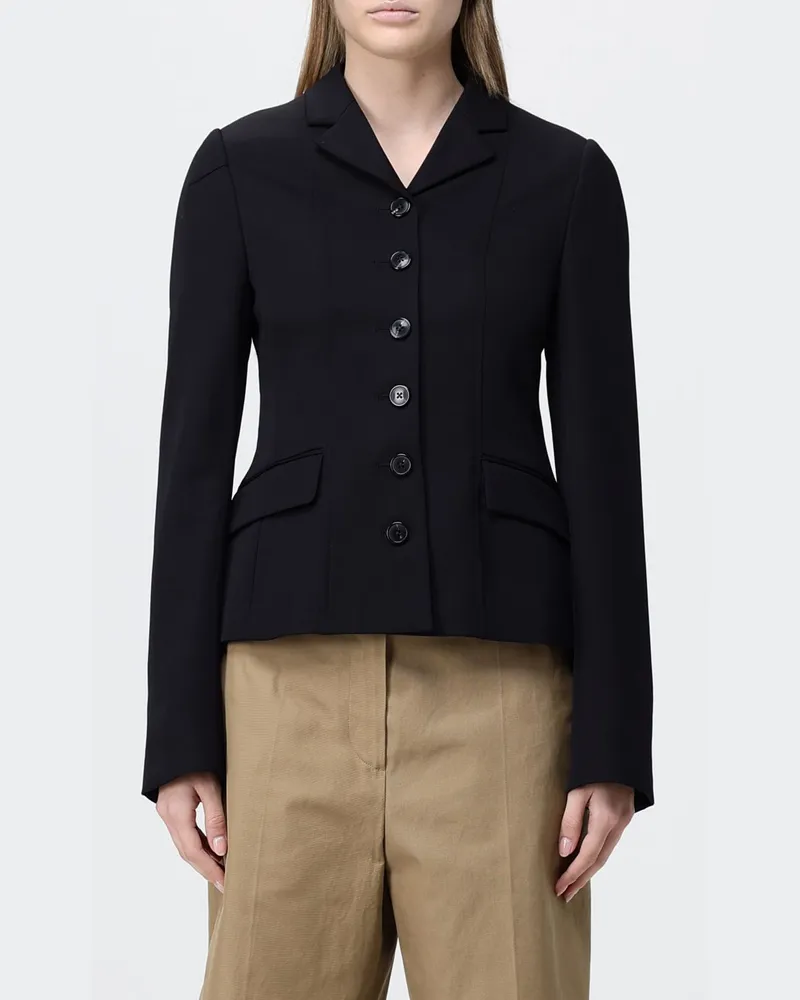 Dries van Noten Einreihiger Wollblazer Schwarz
