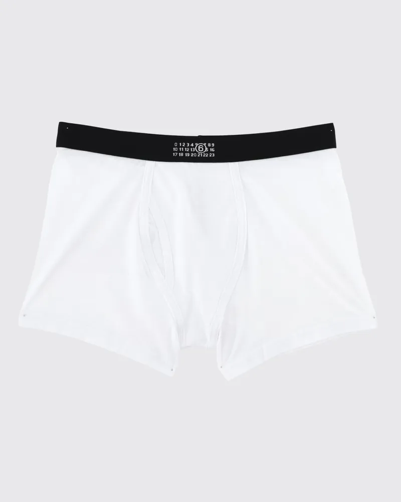 Maison Margiela Slim-Fit-Boxershorts aus Stretch-Baumwolle mit Logo-Bund Weiß