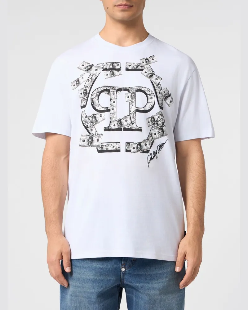 Philipp Plein Baumwoll-T-Shirt mit Grafikprint und Kontrastlogo Weiß