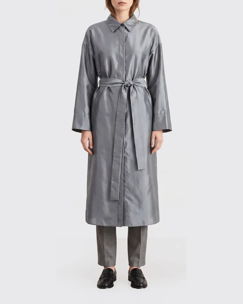 Max Mara Chemisier-Kleid aus Seidenmisch-Satin Blau