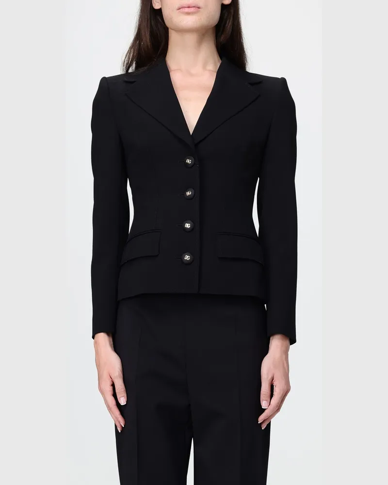 Dolce & Gabbana DOLCE  GABBANA Kurzer Slim-Fit-Blazer Dolce & Gabbana aus Schurwolle mit steigendem Revers Schwarz
