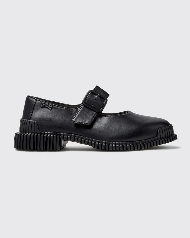 Camper Pix Mary Janes aus Glattleder von mit niedrigem Absatz und XL Extralight®-Sohle Schwarz