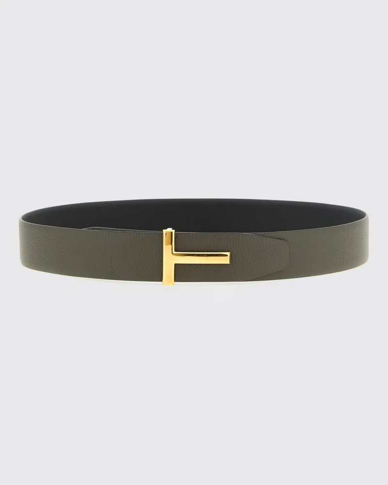 Tom Ford T Icon Wendegürtel aus gehämmertem Leder mit Monogramm-Schnalle Bunt
