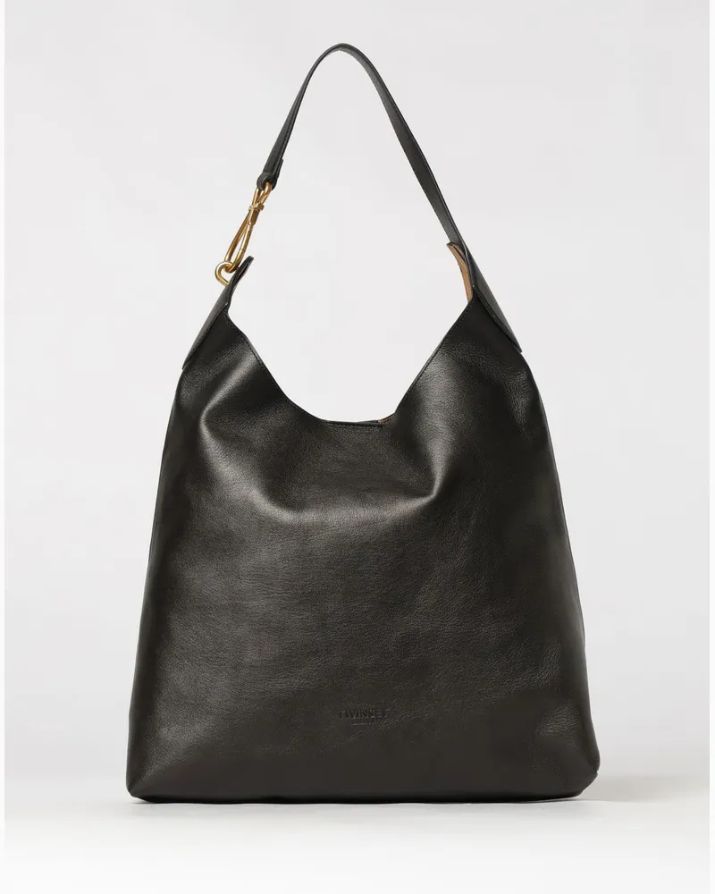 Twin-Set Ledertasche Schwarz