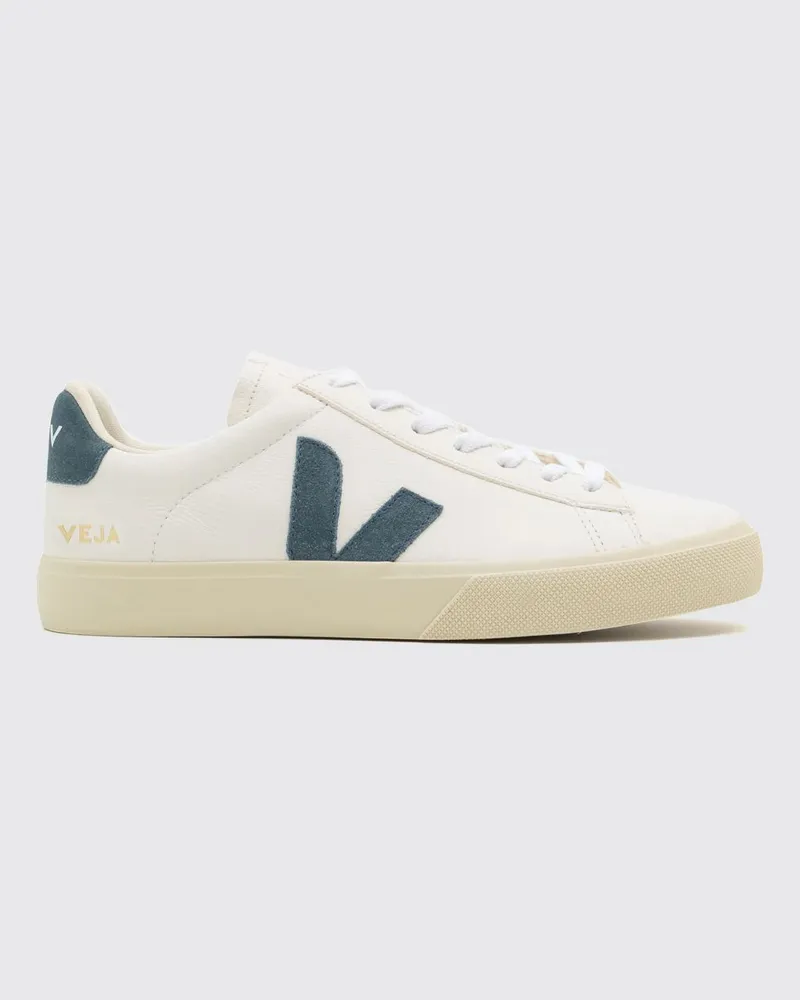 VEJA Campo Sneaker aus chromfreiem Leder mit Kontrast-Logo Weiß
