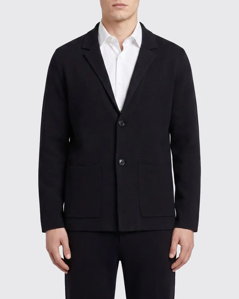 Roberto Collina Einreihiger Baumwollblazer Schwarz