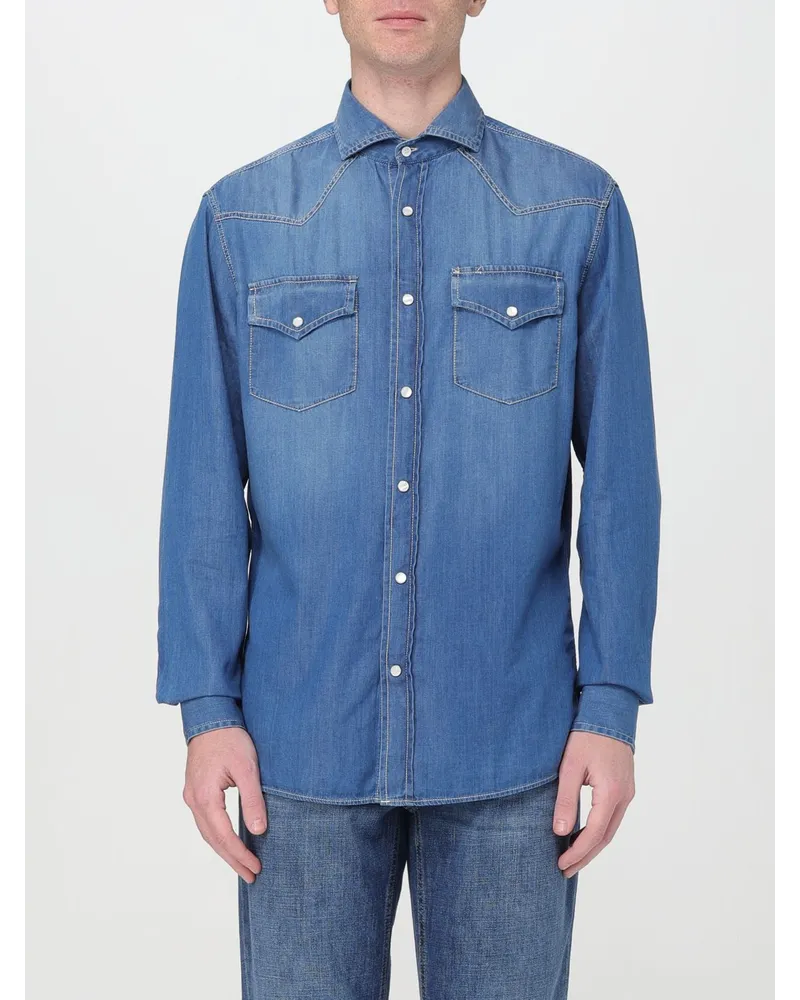 Brunello Cucinelli Hemd herren Blau