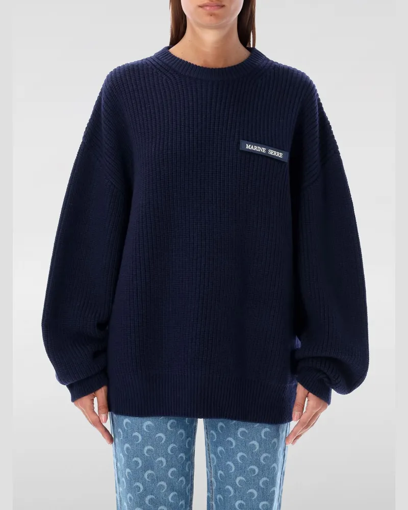 Marine Serre Pullover Blau