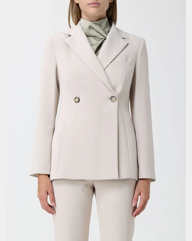 Hanita Kurzer Zweireiher-Blazer aus Polyester mit Revers Yellow
