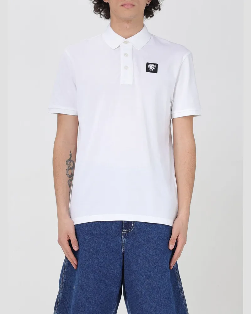 Blauer Polo herren Weiß