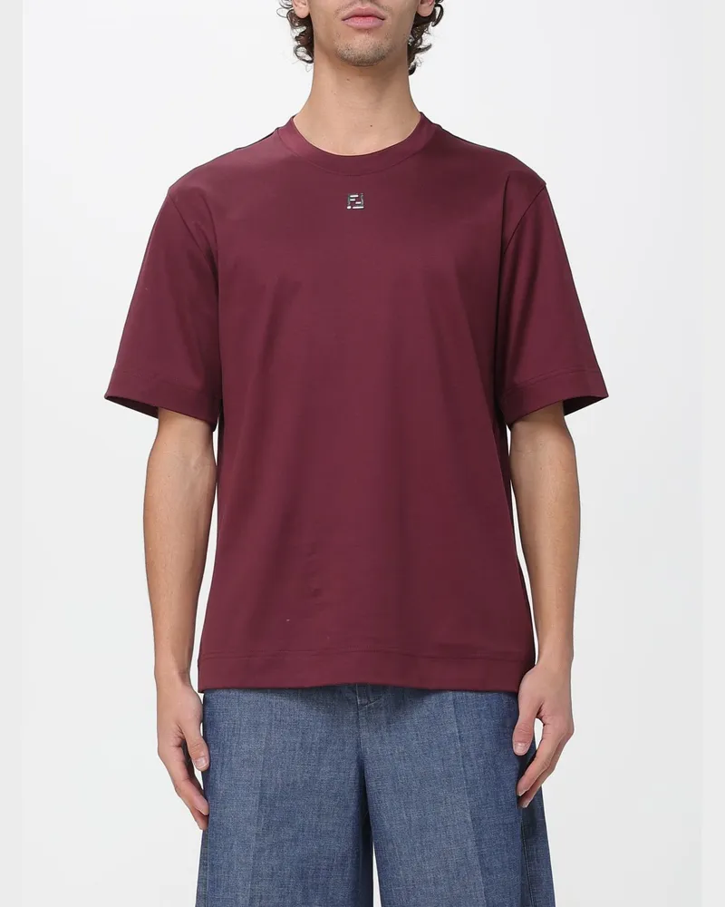 Fendi T-shirt herren Burgunderrot