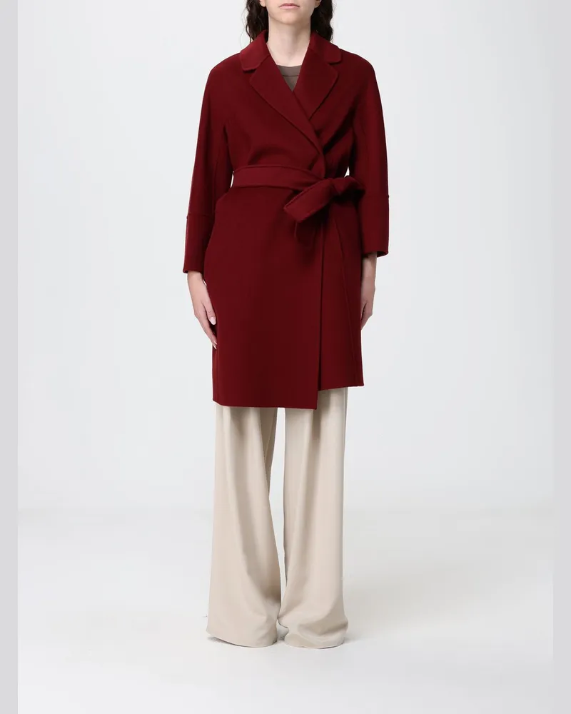 Max Mara Wickelmantel aus Schurwolle Rot