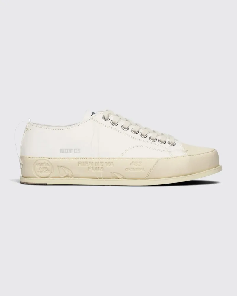 Premiata Vince Low-Top-Sneakers aus Kalbsleder mit Gummikappe Weiß