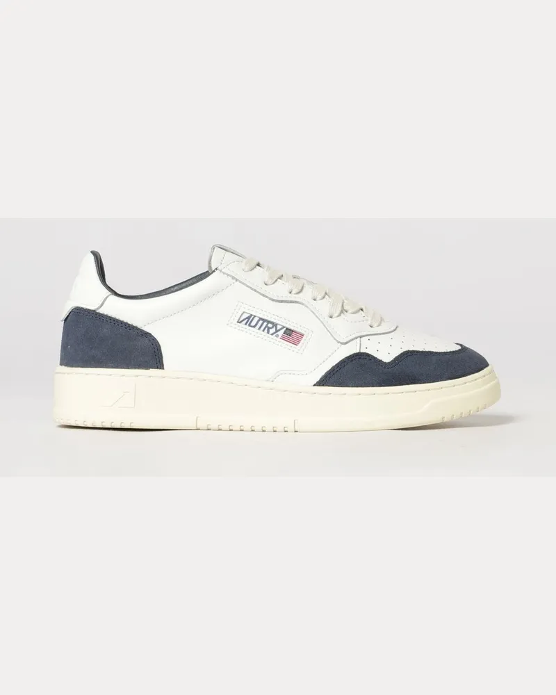 AUTRY Medalist Low Top Sneakers aus zweifarbigem Leder und Wildleder Blau