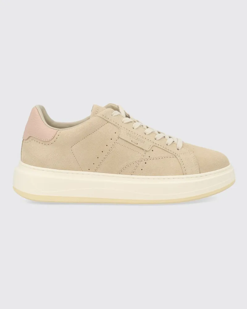 Woolrich Low-Top-Sneakers aus Veloursleder mit runder Kappe und Gummisohle Beige