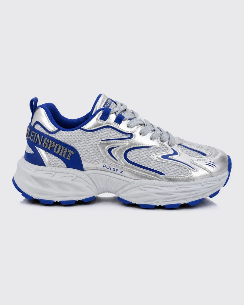 Philipp Plein Pulse X FAFS Multicolor Low-Top-Sneaker mit gekerbter Sohle Blau