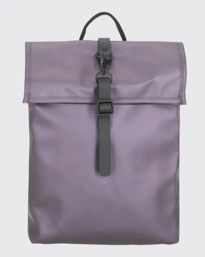 RAINS Wasserdichter Rolltop Rucksack aus Polyester Violett