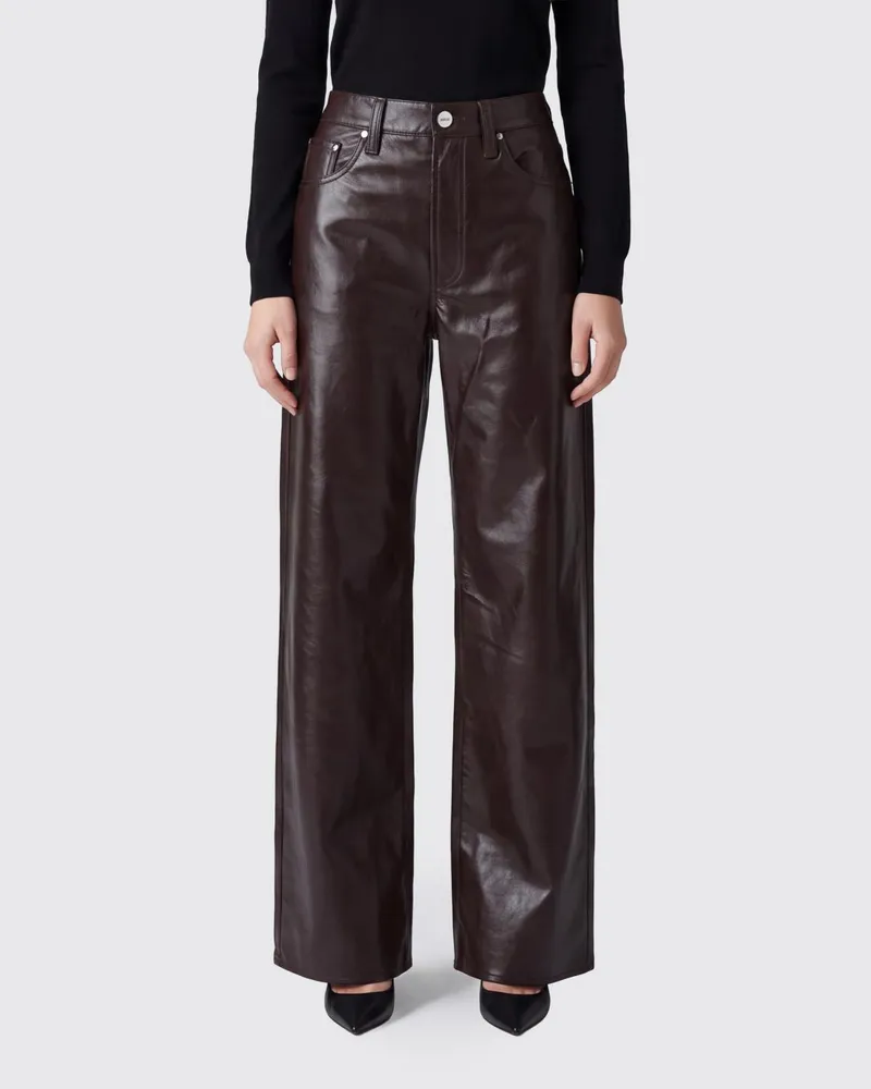 AGOLDE Baggy-Hose mit weitem Bein und mittlerer Leibhöhe aus recyceltem Leder Braun