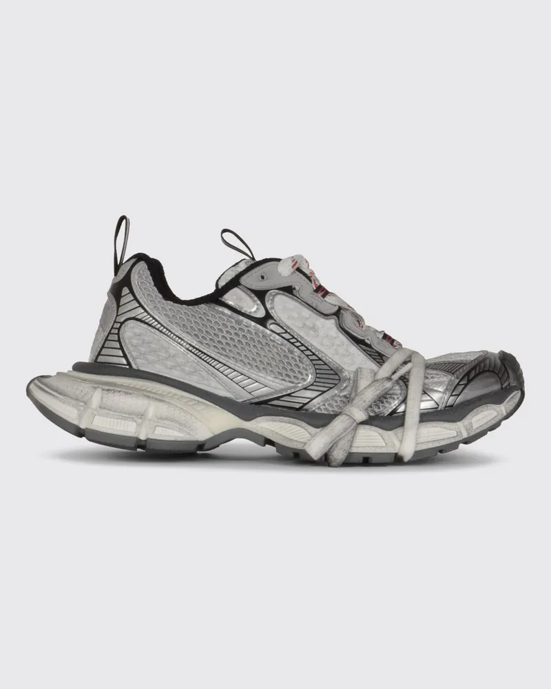 Balenciaga 3XL Mesh-Sneaker mit Distressed-Effekt und doppelter Zuglasche Grau