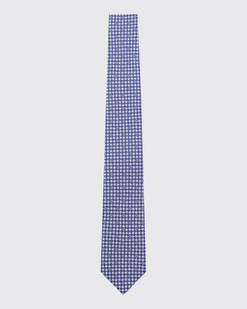 Ferragamo Seidenkrawatte mit grafischem Gancini-Print Blau
