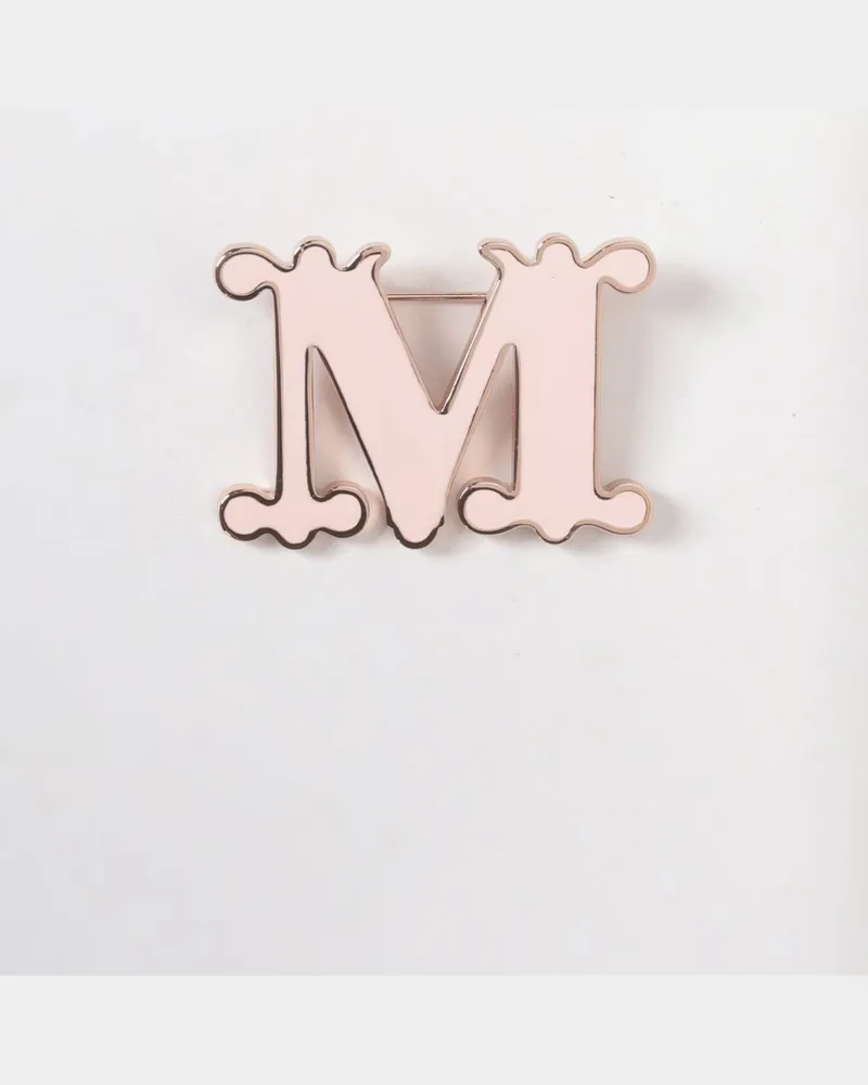 Max Mara Egrege Brosche aus emailliertem Messing Pink