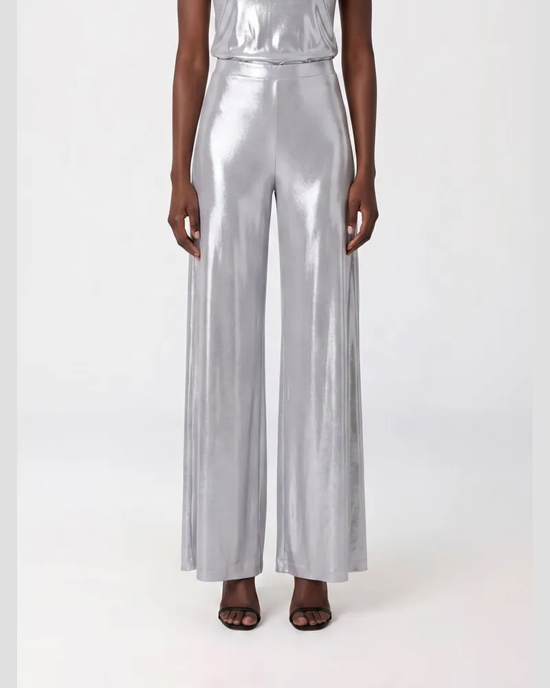 Norma Kamali Hoch taillierte, weit geschnittene Jersey-Hose von Stahl