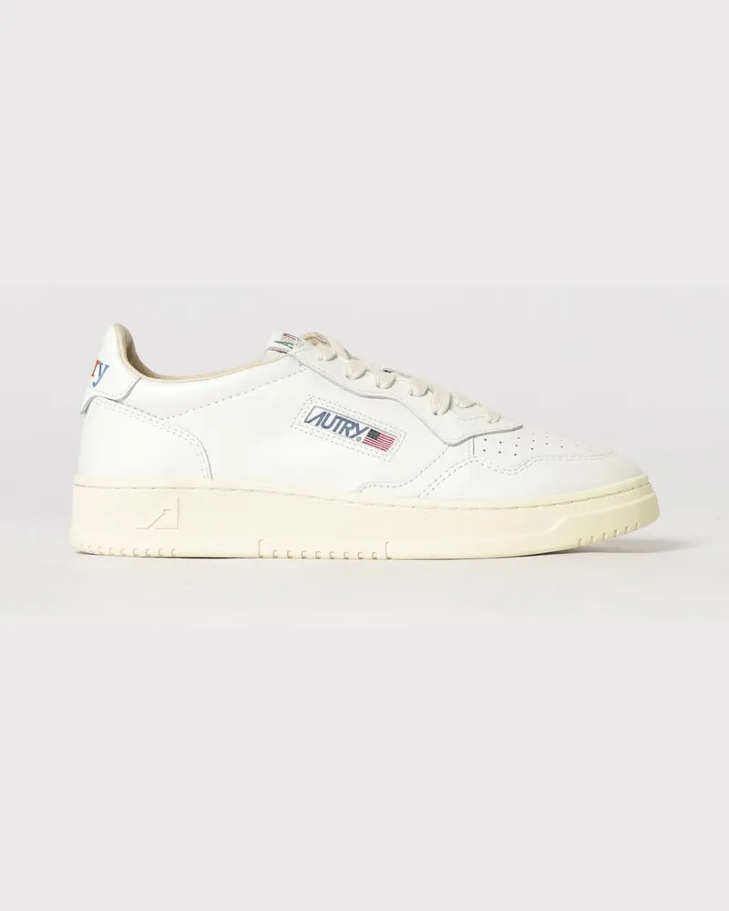 AUTRY Medalist Low zweifarbige Sneaker aus Kalbsleder und Wildleder Beige