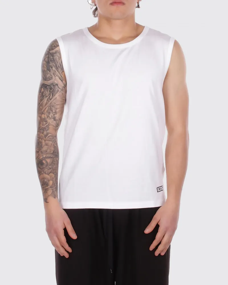GCDS Baumwoll-Tanktop mit Logo Weiß