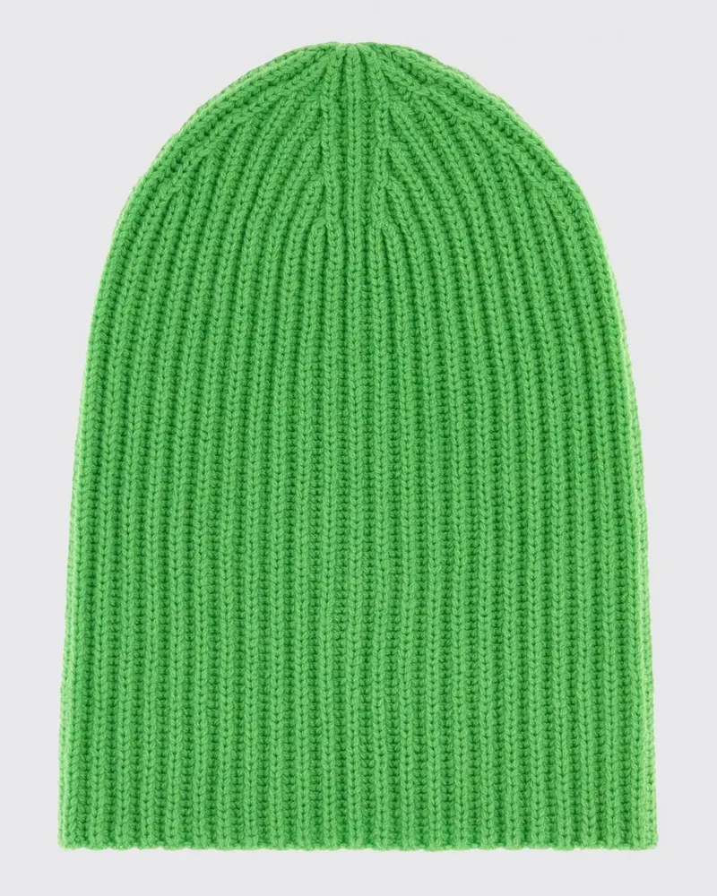 Umit Benan Beanie-Mütze aus 100% Kaschmir mit geripptem Design Grün