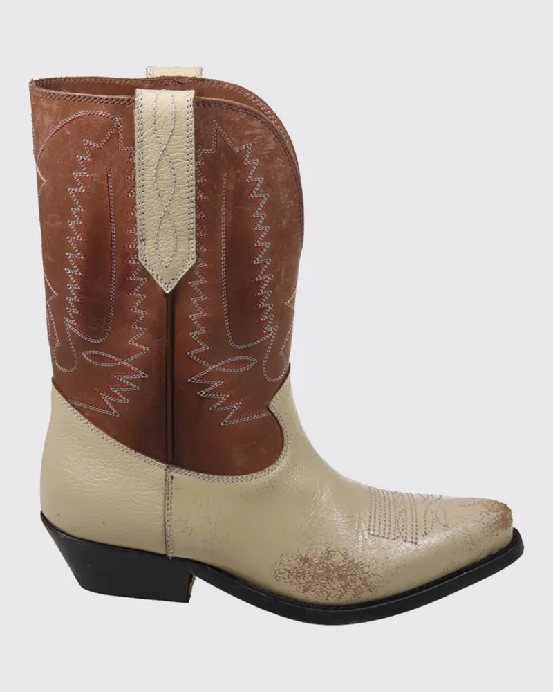 Golden Goose Wish Star Stiefel aus Used-Leder Natural