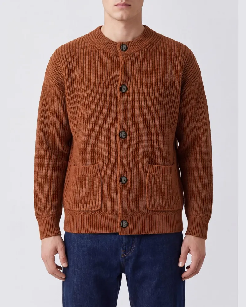 Isabel Marant Cardigan aus Merinowolle und Kaschmir mit überschnittenen Schultern Braun