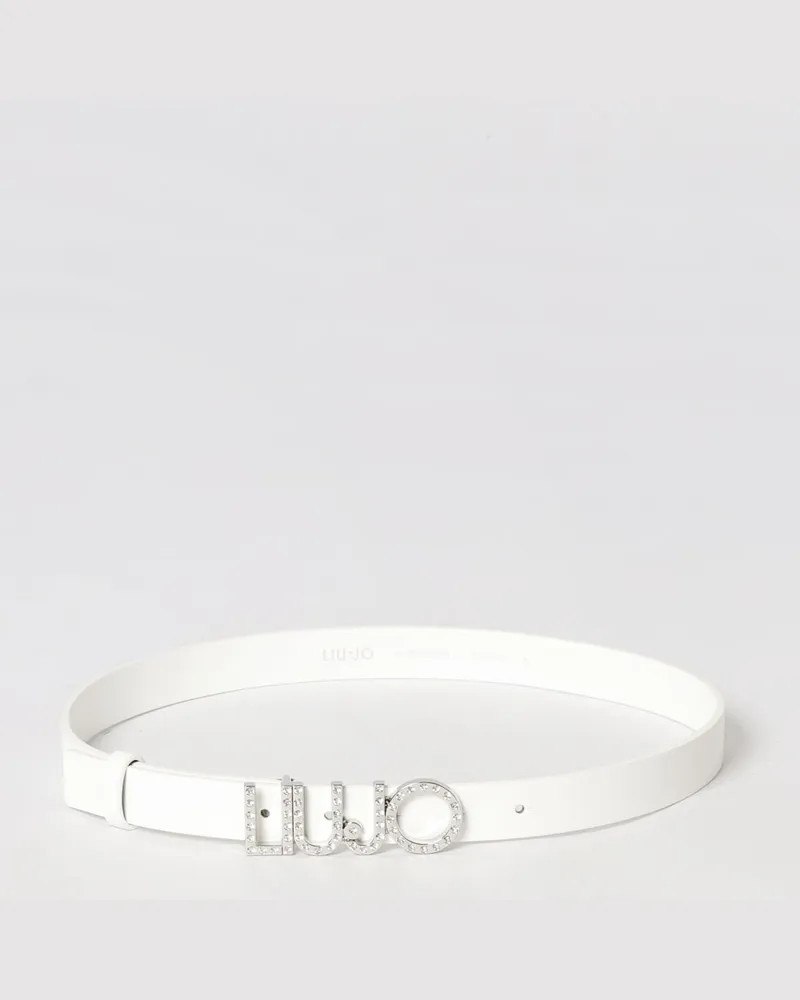 Liu Jo Gürtel aus Kunstleder mit Strass-Logo Weiß