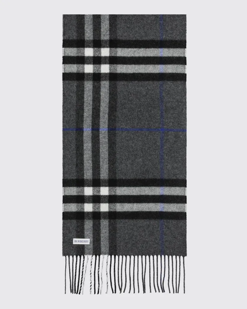 Burberry Schal aus 100% Kaschmir mit Karomuster und Fransensaum Bunt