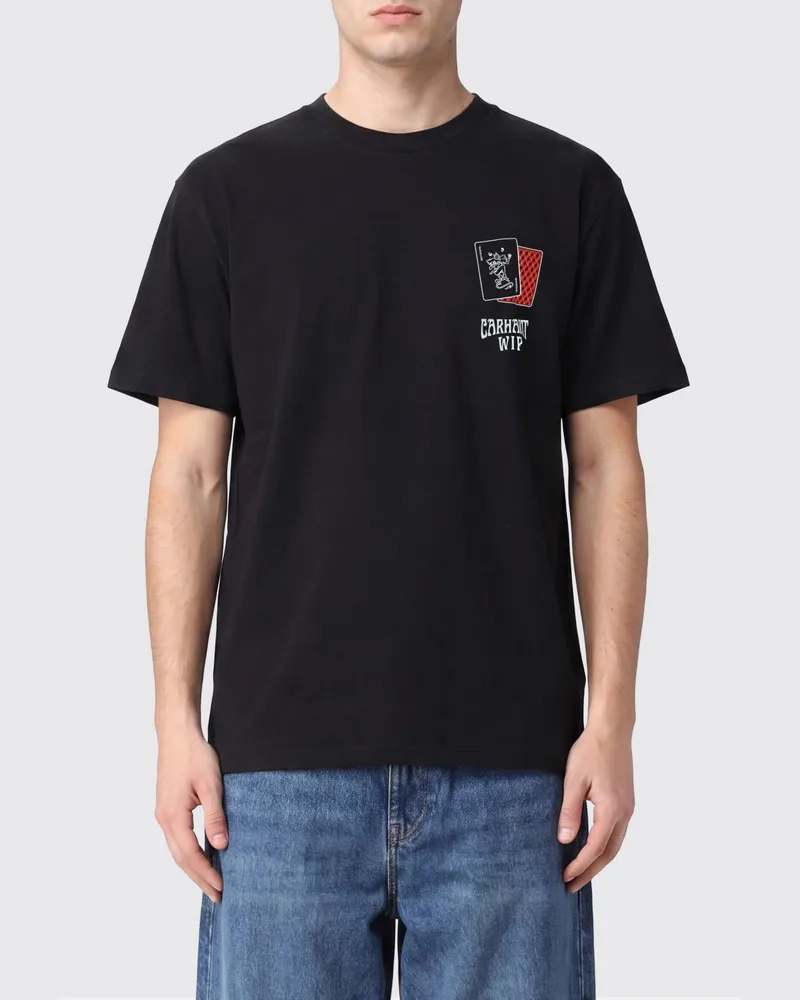 Carhartt WIP T-Shirt aus Baumwolle mit Grafikdruck und Kontrastlogo Grau
