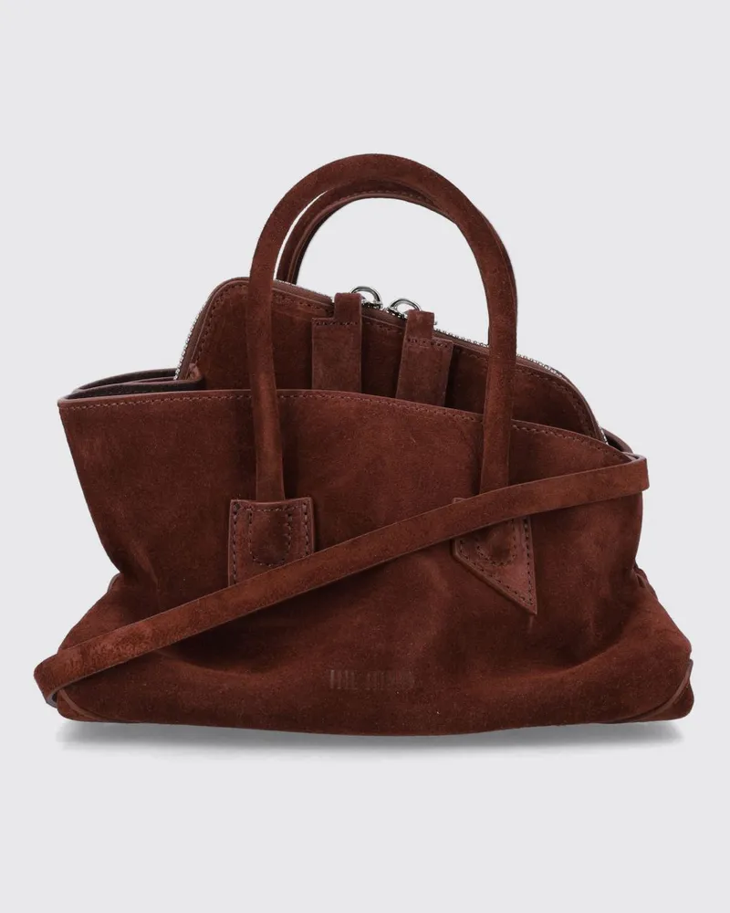 ATTICO La Passeggiata Mini-Handtasche aus Veloursleder Braun