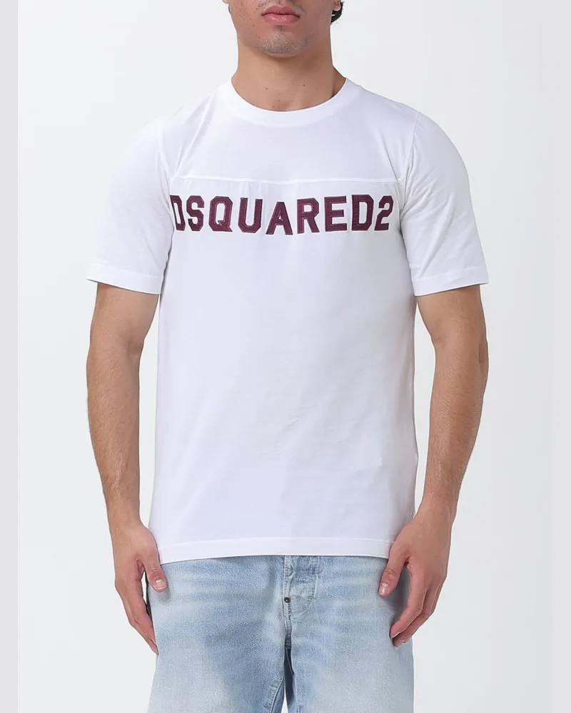 Dsquared2 Baumwoll-T-Shirt mit Logo Weiß