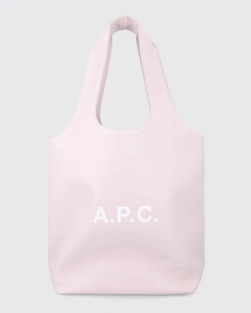 A.P.C. Kleine Ninon Tote-Bag aus recycelten Materialien mit gedrucktem Logo Pink
