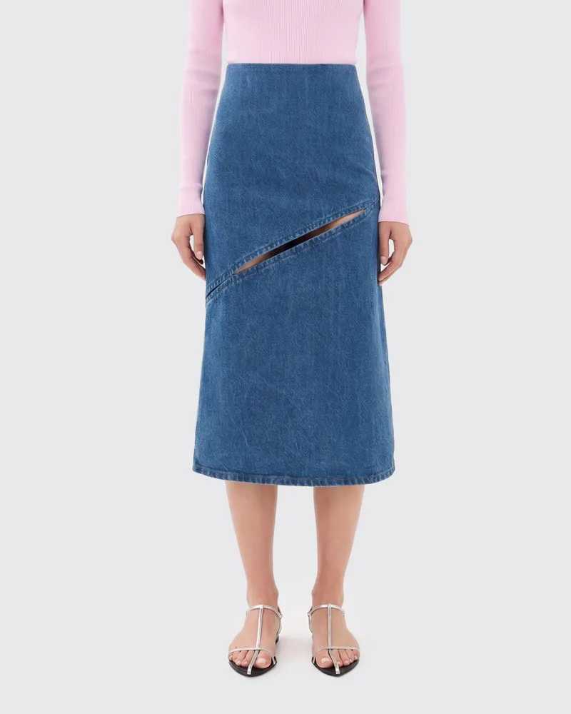 Jil Sander Cut-Out-Jeansrock Denim