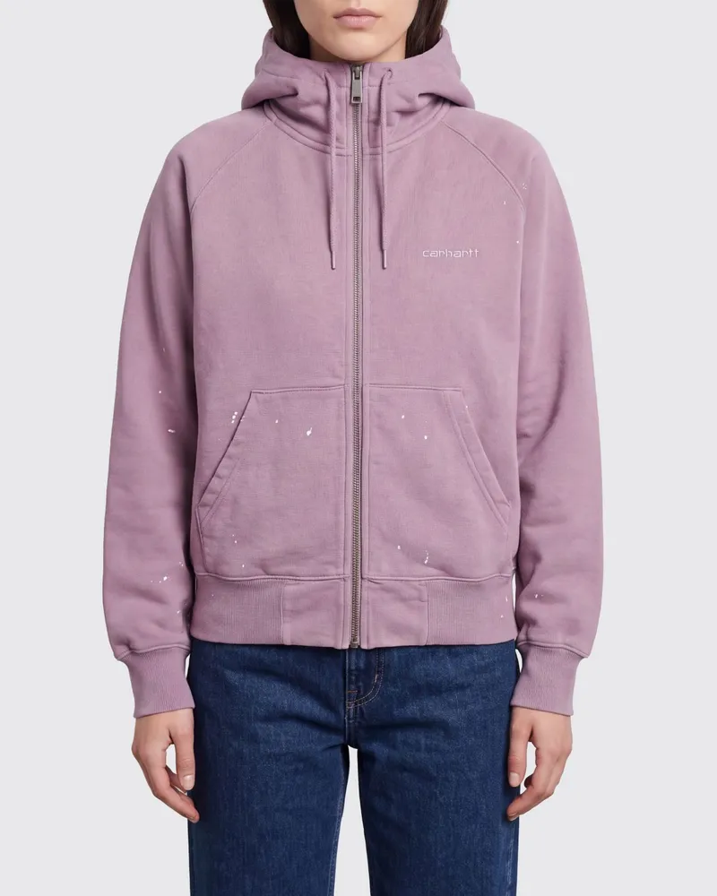 Carhartt WIP Baumwoll-Kapuzenjacke mit abstraktem Print und Reißverschluss Pink