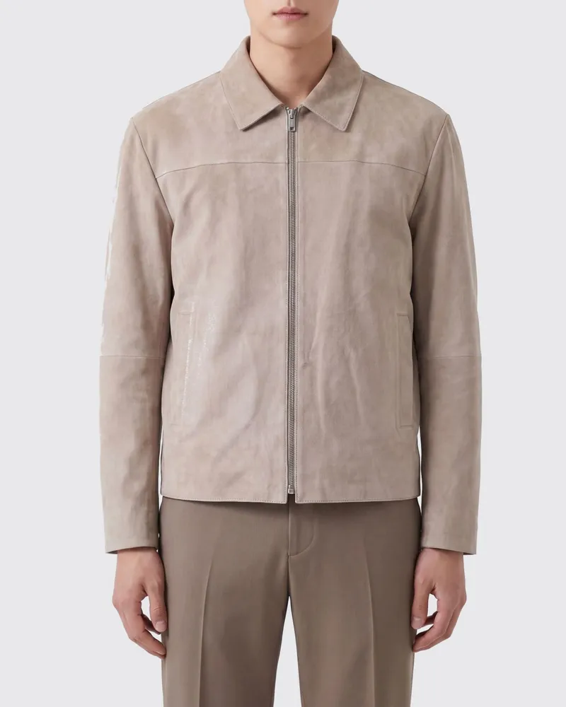 Arma Hemdjacke aus Ziegenveloursleder mit Leistentaschen Grau