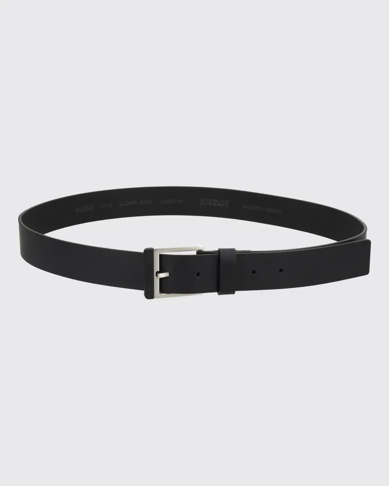 HUGO BOSS 4 cm Gürtel aus Glattleder mit Dornschließe Schwarz