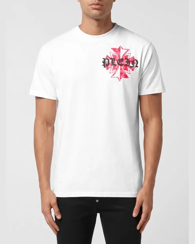 Philipp Plein Bedrucktes Baumwoll-T-Shirt Weiß