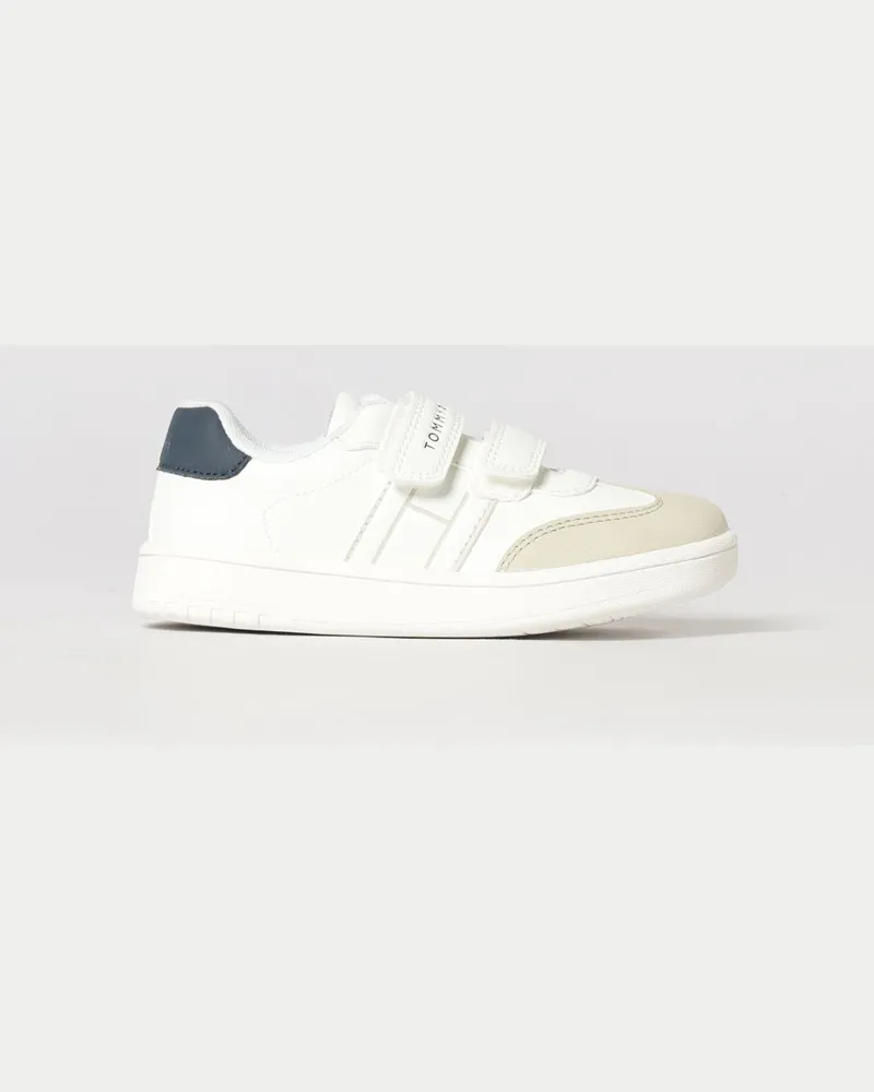 Tommy Hilfiger Low-Top-Sneaker für Jungen mit Klett- und Schnürverschluss Weiß
