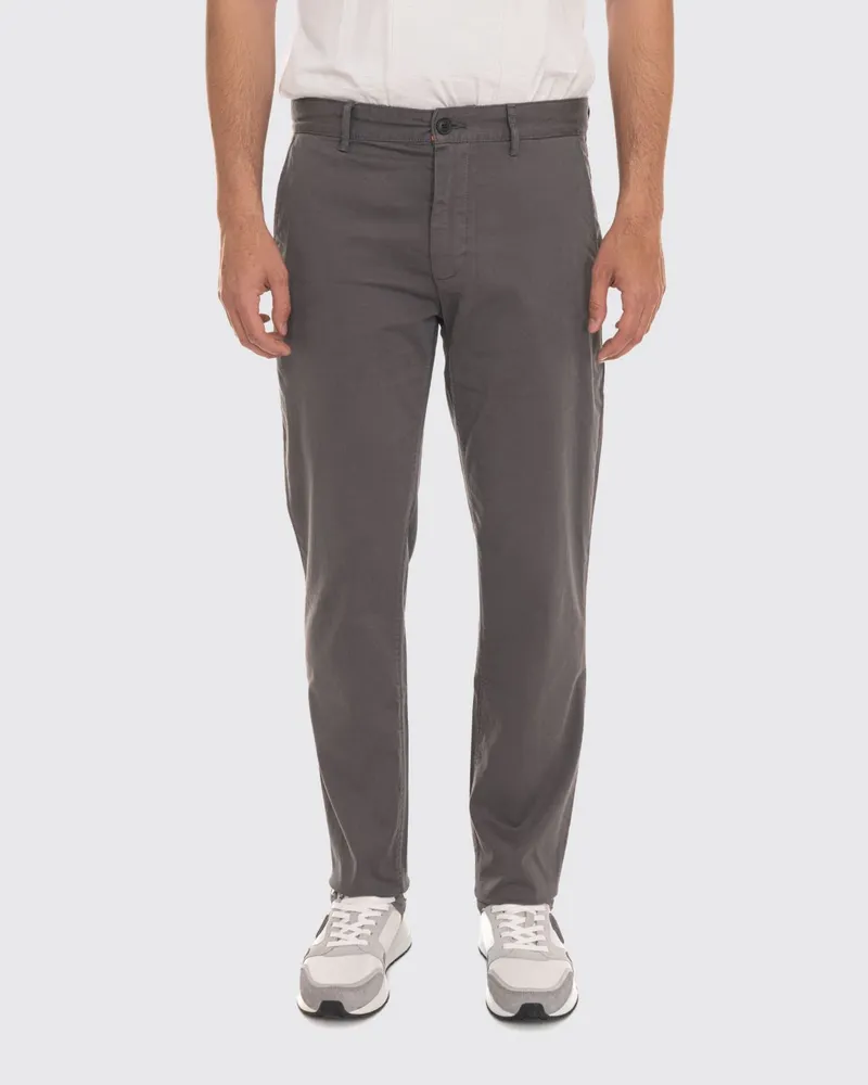 HUGO BOSS Slim-Fit Hose aus Stretch-Baumwolle mit schrägen Eingrifftaschen Grau