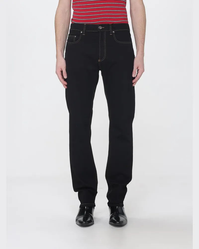 Versace Slim-Fit-Jeans von mit mittlerer Leibhöhe und fünf Taschen aus Stretch-Baumwolldenim Schwarz