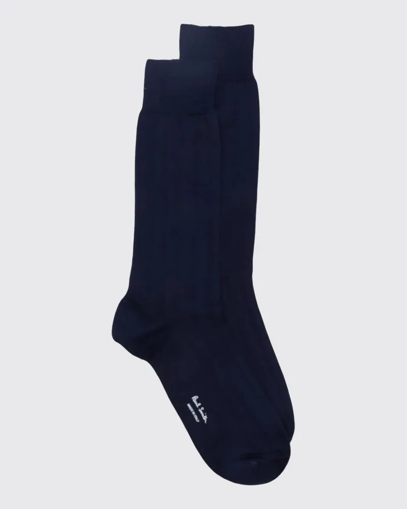 Paul Smith Einfarbige wadenhohe Socken aus elastischer Bio-Baumwollmischung Navy