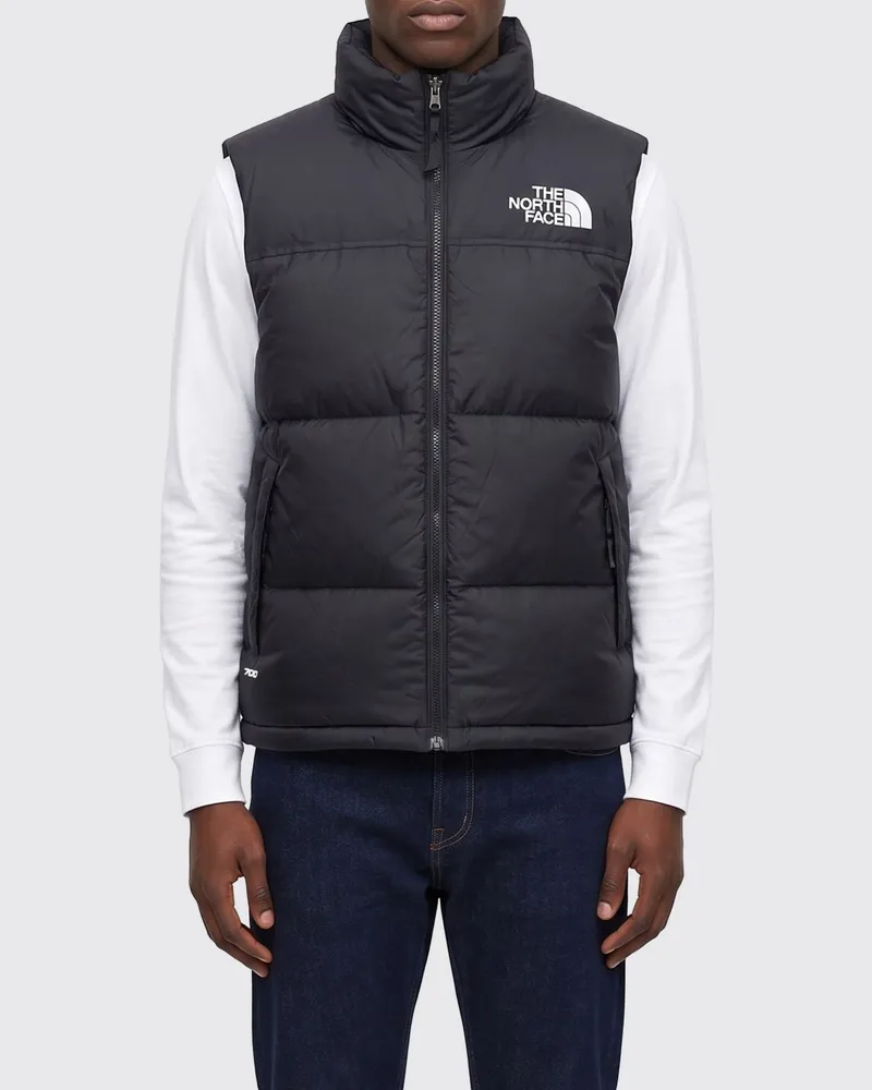 The North Face 1996 Retro Nuptse Gesteppte Nylonweste mit Logo Schwarz