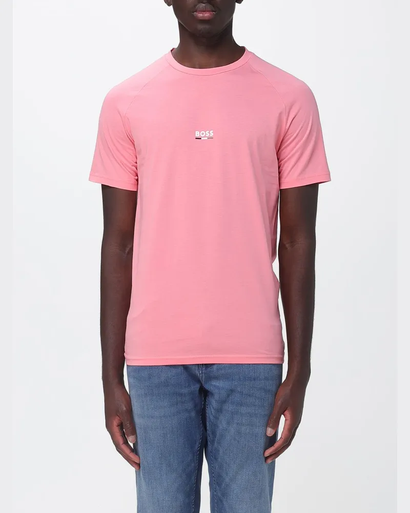 HUGO BOSS Baumwoll-T-Shirt mit Mini-Logo Pink