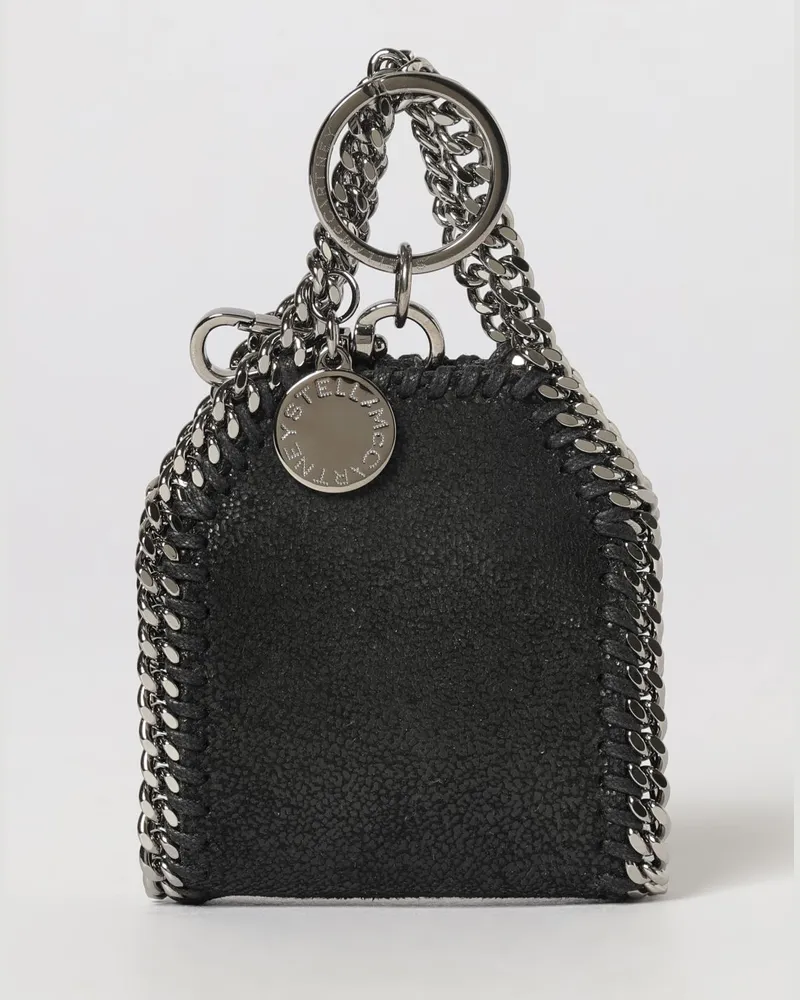 Stella McCartney Falabella Alter Mat Schlüsselanhänger mit Kettenbesatz Schwarz