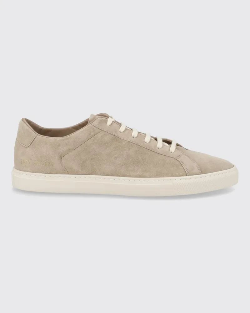 Common Projects Achilles Low-Top-Sneaker aus taupefarbenem Veloursleder Taubengrau